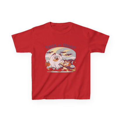 Kids Halloween T-Shirt, Trick or Treat Tee, Fun Ghost & Owl Shirt, Spooky Season Apparel, Cute Costume Top for Kids