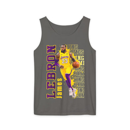 LeBron James Unisex Garment-Dyed Tank Top, Basketball Apparel, Sportswear, Summer Outfit, Fan Gear