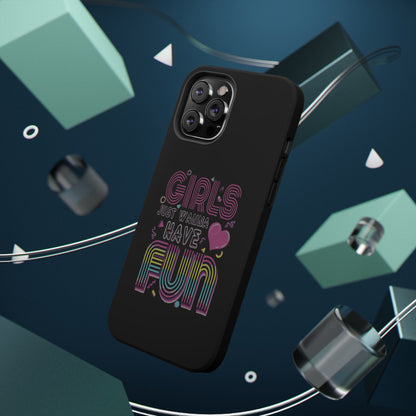 Fun Vibe Phone Case - Girls Just Wanna Have Fun Cell Case, Impact-Resistant Cover, Gift for Teens, Birthday Party Accessory, Trendy Tech