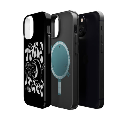 Magnetic Phone Case - Take It Easy Design, Cute Phone Cover, Gift for Him or Her, Trendy Accessories, Unique Tech Gifts