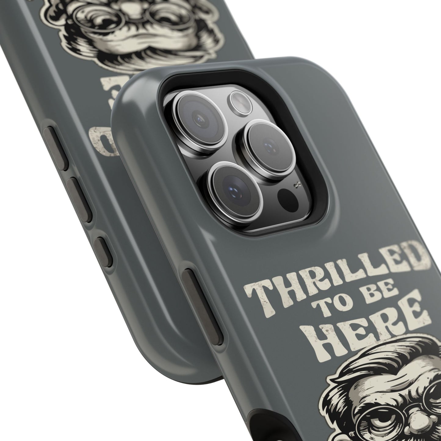 Phone Case — "Thrilled to Be Here" Vintage Mustache Man Impact Case