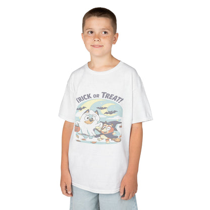 Kids Halloween T-Shirt, Trick or Treat Tee, Fun Ghost & Owl Shirt, Spooky Season Apparel, Cute Costume Top for Kids