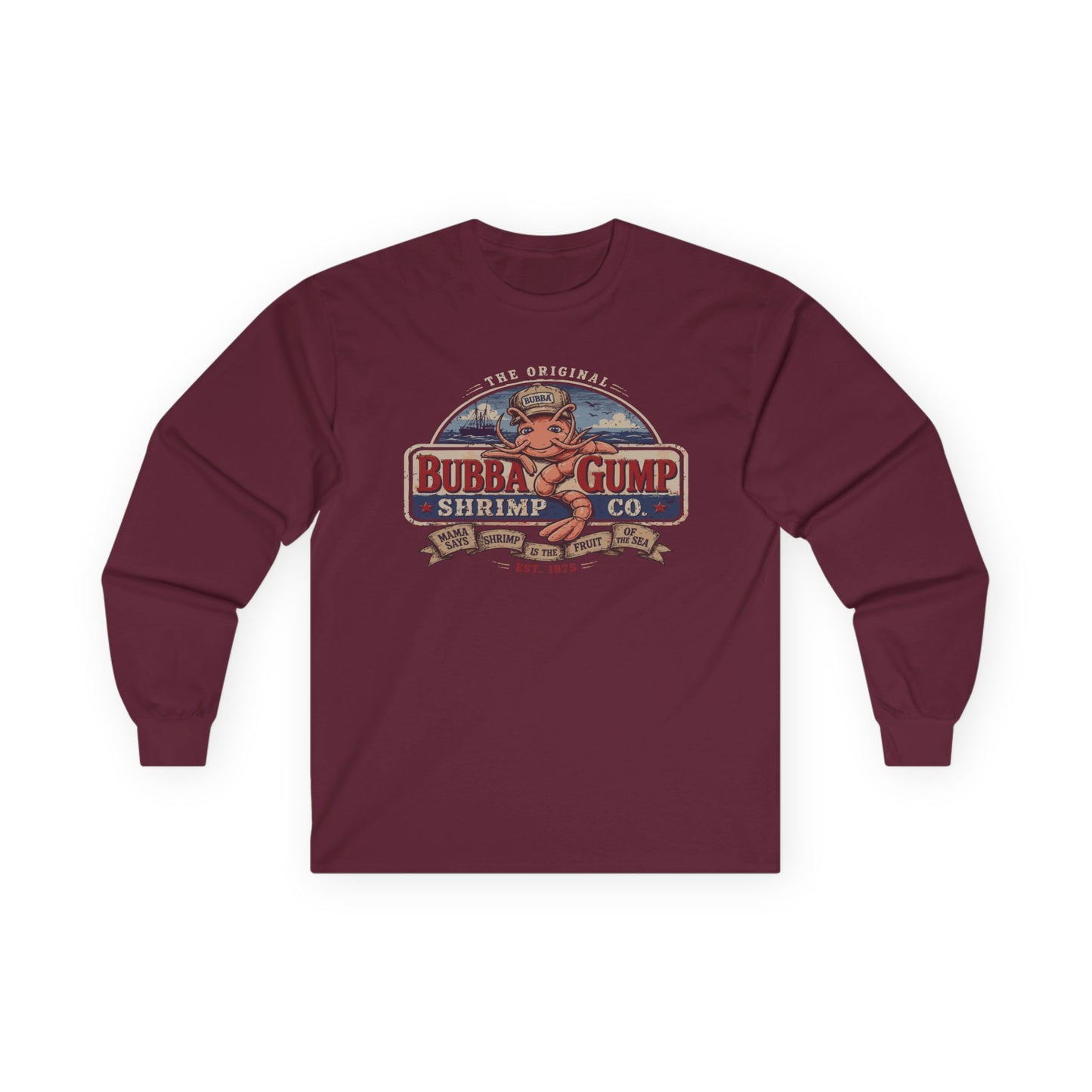 Long Sleeve Tee - Retro 'Bubba Gump Shrimp Co.' Vintage Logo