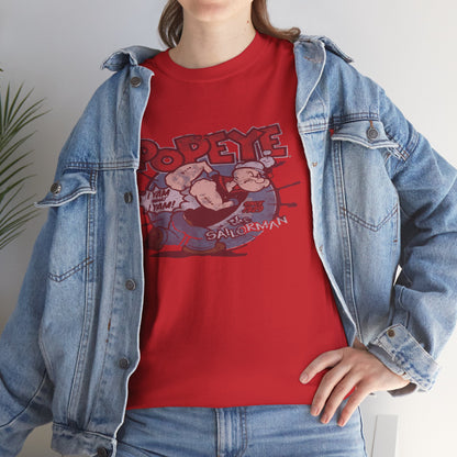 Popeye Illustration Unisex Heavy Cotton Tee, Cartoon T-Shirt, Gift for Fans, Casual Wear, Retro Design, Comfortable Top