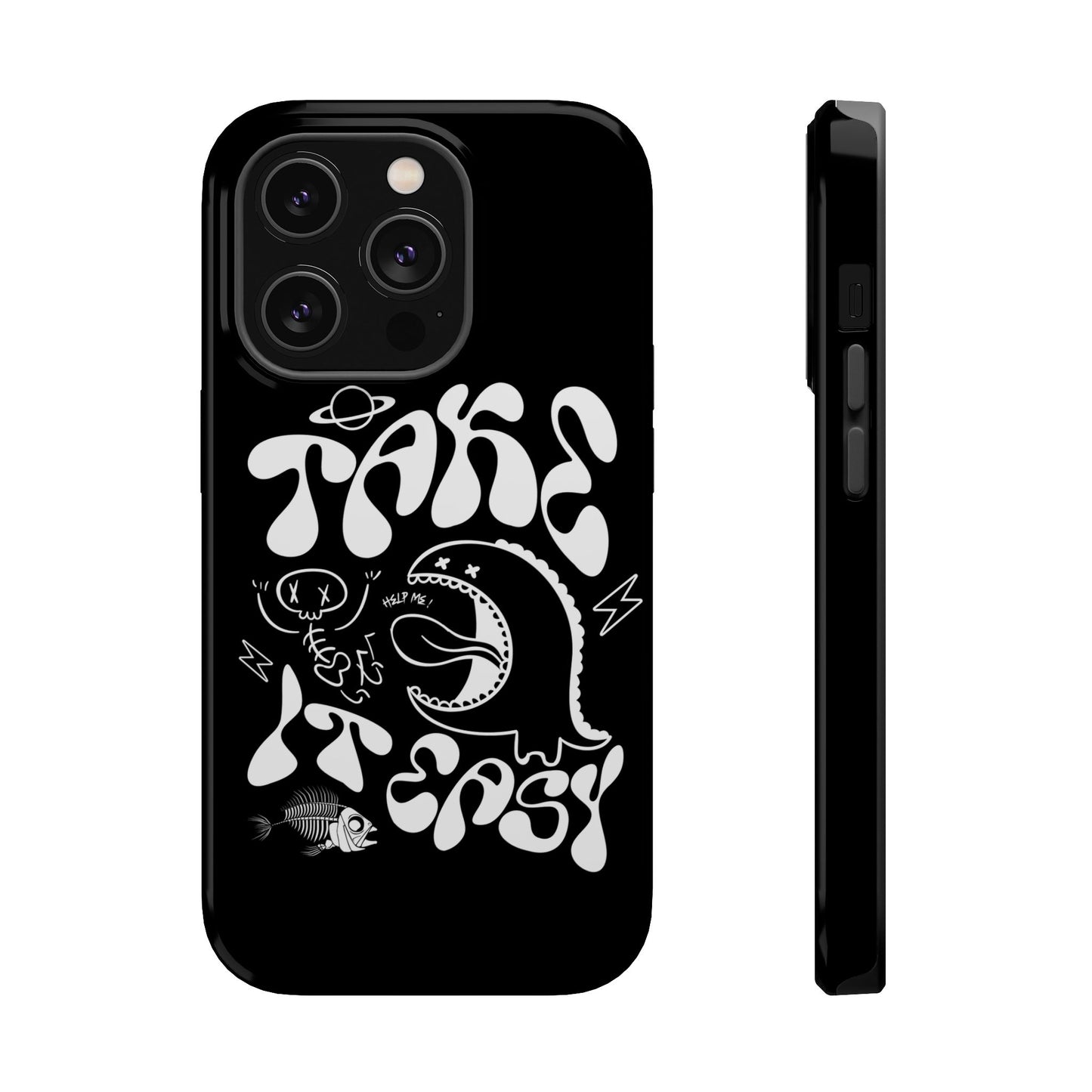 Magnetic Phone Case - Take It Easy Design, Cute Phone Cover, Gift for Him or Her, Trendy Accessories, Unique Tech Gifts