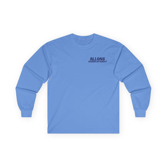 Long Sleeve Tee — Fish of Men Graphic (church/faith fishing design)