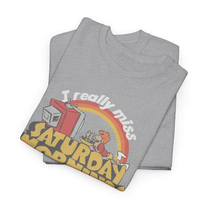 Retro Saturday Mornings Tee, Vintage Cartoon Shirt, Unisex Cotton Tee, Cozy Weekend Vibe, Perfect Gift for Nostalgia Lovers