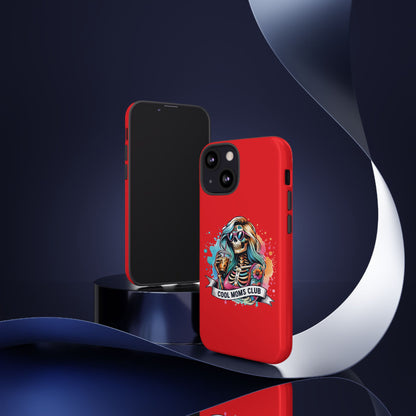 Cool Moms Club Phone Case - Tough Cases, Funky Phone Cover, Gift for Moms, Skeleton Design, Trendy Tech Accessories