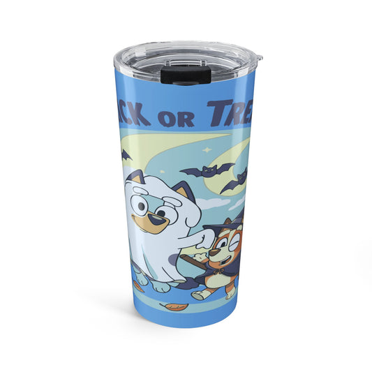 Halloween-Themed 20oz Tumbler - Trick or Treat Design, Cute Dog Characters, Perfect for Gifts, Fall Celebrations, and Party Favors