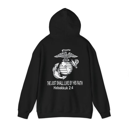 the Just shall Live by Faith Heavy Blend™ Hooded Sweatshirt