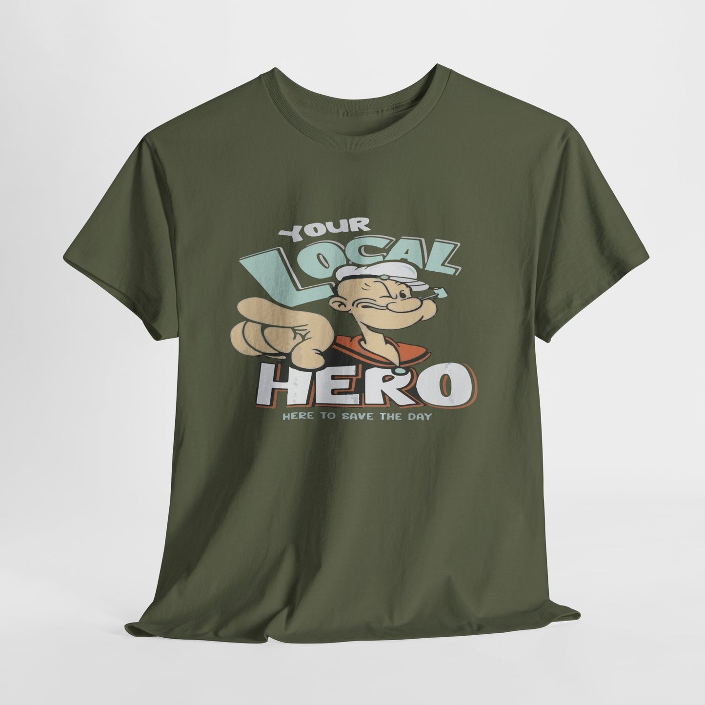 Local Hero Unisex Heavy Cotton Tee | Cool Graphic Tee for Everyday Wear, Gift for Friends, Casual Style, Birthday Gift, Gift for Heroes