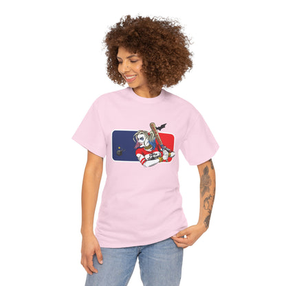 Unisex Baseball Graphic Tee - Harley Quinn DC Casual Wear for Sports Lovers