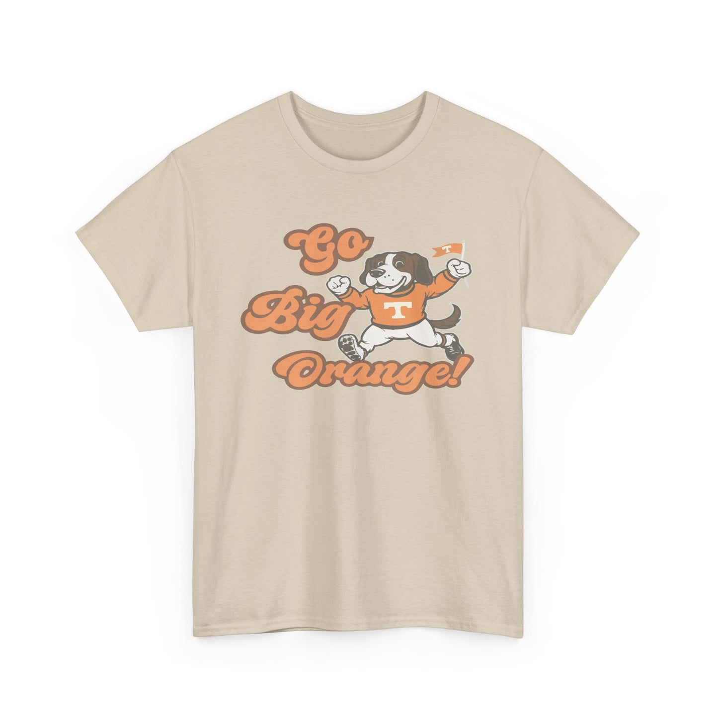 Go Big Orange Unisex Heavy Cotton Tee, Sports Fan Shirt, Casual Wear, College Game Day Top, Gift for Sports Enthusiasts