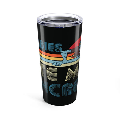 Retro Tumbler - Zombabies Hate My Pancakes | Fun Travel Mug, Gift for Gamers, Creative Home Decor, Halloween, Drinkware