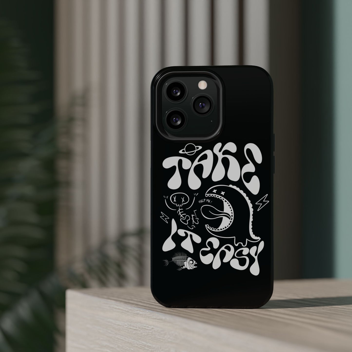 Magnetic Phone Case - Take It Easy Design, Cute Phone Cover, Gift for Him or Her, Trendy Accessories, Unique Tech Gifts