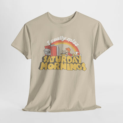 Retro Saturday Mornings Tee, Vintage Cartoon Shirt, Unisex Cotton Tee, Cozy Weekend Vibe, Perfect Gift for Nostalgia Lovers