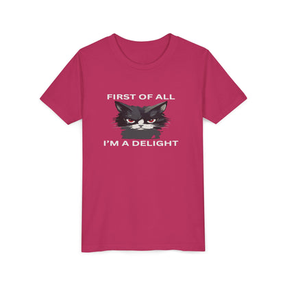 Youth Cat Humor Tee - Perfect for Cat Lovers, Birthday Gifts for Kids, Everyday Wear, Funny Quotes Shirt, Gift for Pet Lovers