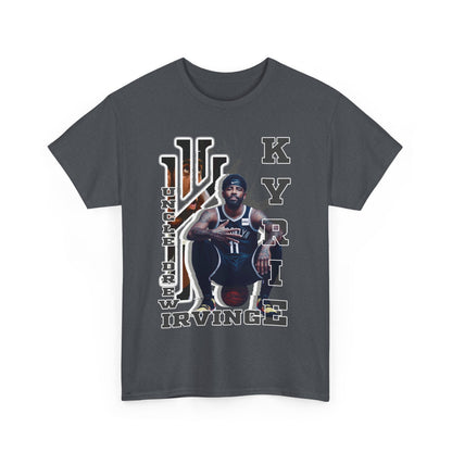 Kyrie Irving Unisex Heavy Cotton Tee, Basketball Fan Shirt, Sports Merchandise, Gift for Athletes, Streetwear Style