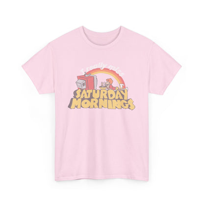 Retro Saturday Mornings Tee, Vintage Cartoon Shirt, Unisex Cotton Tee, Cozy Weekend Vibe, Perfect Gift for Nostalgia Lovers