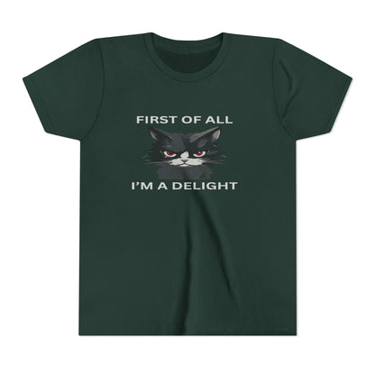 Youth Cat Humor Tee - Perfect for Cat Lovers, Birthday Gifts for Kids, Everyday Wear, Funny Quotes Shirt, Gift for Pet Lovers