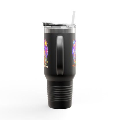 Colorful Insulated Travel Mug, 40oz - Fun for Road Trips, Tailgating, Hot Summer Days, Gift for Friends, Family, or Kids
