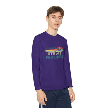 Youth Long Sleeve Funny Tee - Zombies Eat My Pancreas, Gift for Kids, Birthday Shirt, Humor Apparel, Summer Fashion