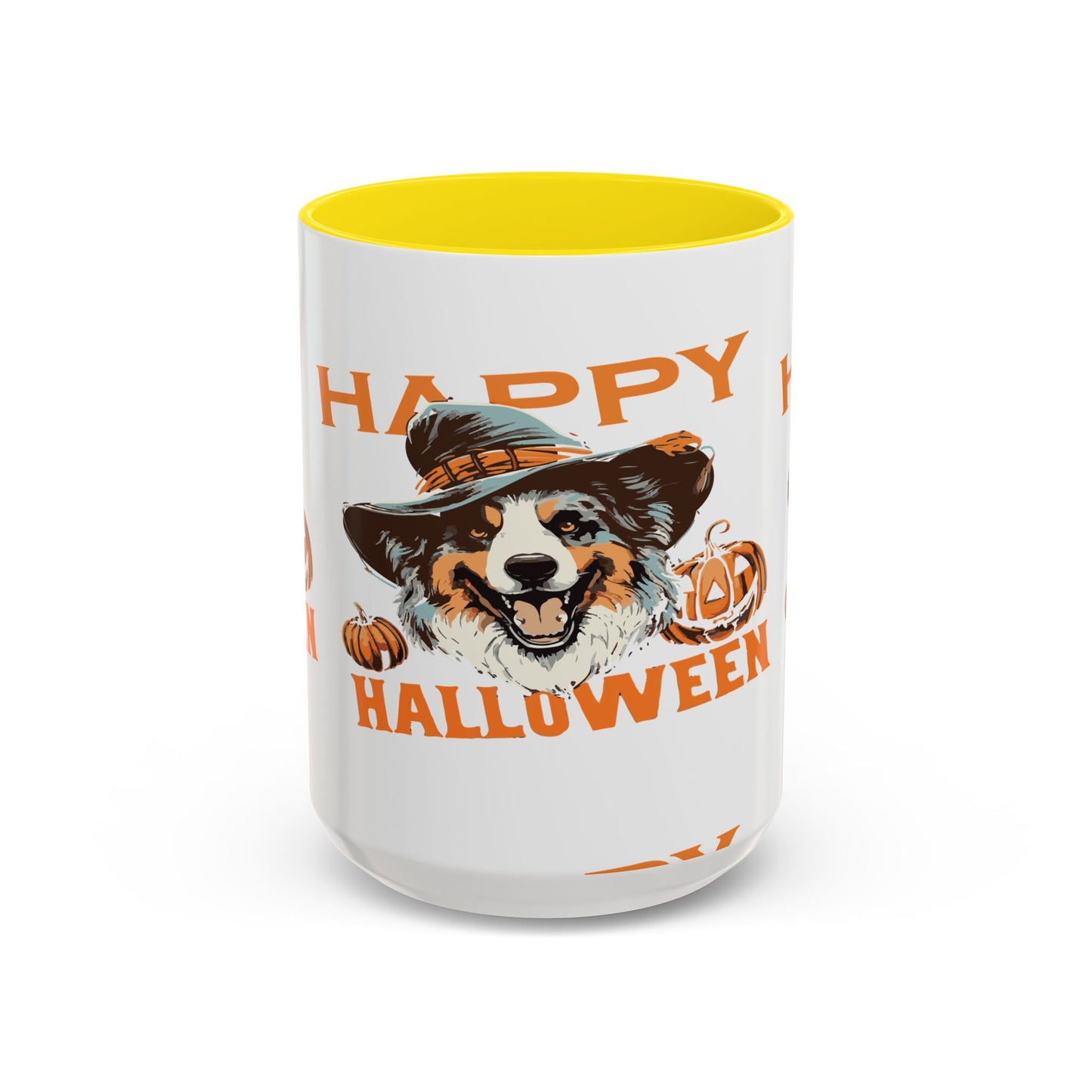 Halloween Dog Mug with Pumpkin Design, Cute Pet Lover Gift, Coffee Ceramic Cup for Fall, Spooky Season Decor, Happy Halloween