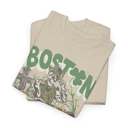 Boston Graphic Tee, Unisex Heavy Cotton T-Shirt, Vintage Boston Shirt, Irish Pride Apparel, St. Patrick's Day Gift, Casual Wear