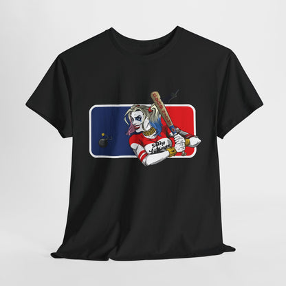 Unisex Baseball Graphic Tee - Harley Quinn DC Casual Wear for Sports Lovers