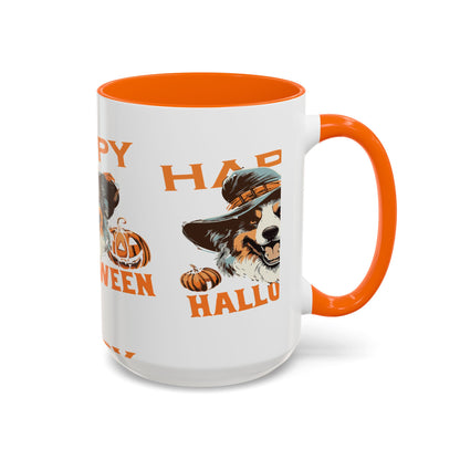 Halloween Dog Mug with Pumpkin Design, Cute Pet Lover Gift, Coffee Ceramic Cup for Fall, Spooky Season Decor, Happy Halloween