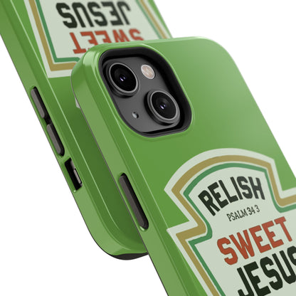 Relish Sweet Jesus Phone Case, Christian Gift, Impact-Resistant Case, Religious Phone Accessory, Faith-Based Present, Celebration Case