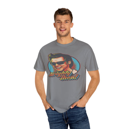 Retro Graphic T-Shirt, Unisex Garment-Dyed Tee, Vintage Style Shirt, Alright Men! Humor Top, Casual Apparel for All Occasions