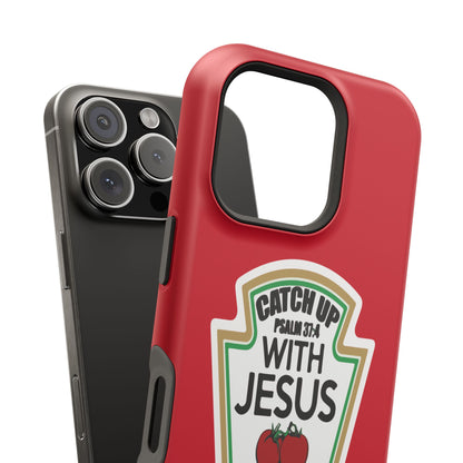 Fun Christian Phone Case, Catch Up with Jesus, Impact-Resistant, Faith-Based Gift, Religious Accessories, Bible Verses