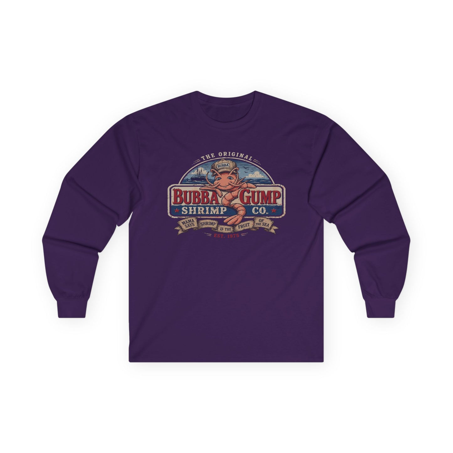 Long Sleeve Tee - Retro 'Bubba Gump Shrimp Co.' Vintage Logo