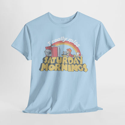 Retro Saturday Mornings Tee, Vintage Cartoon Shirt, Unisex Cotton Tee, Cozy Weekend Vibe, Perfect Gift for Nostalgia Lovers