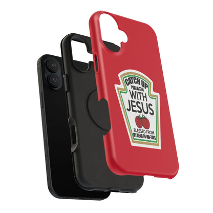 Fun Christian Phone Case, Catch Up with Jesus, Impact-Resistant, Faith-Based Gift, Religious Accessories, Bible Verses