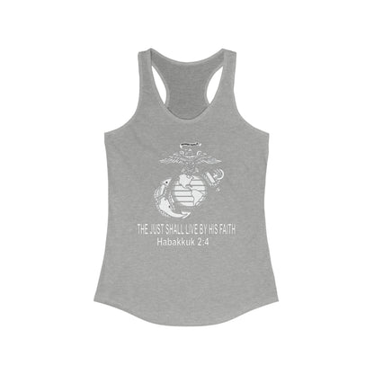 the Just shall Live by Faith Women's Ideal Racerback Tank