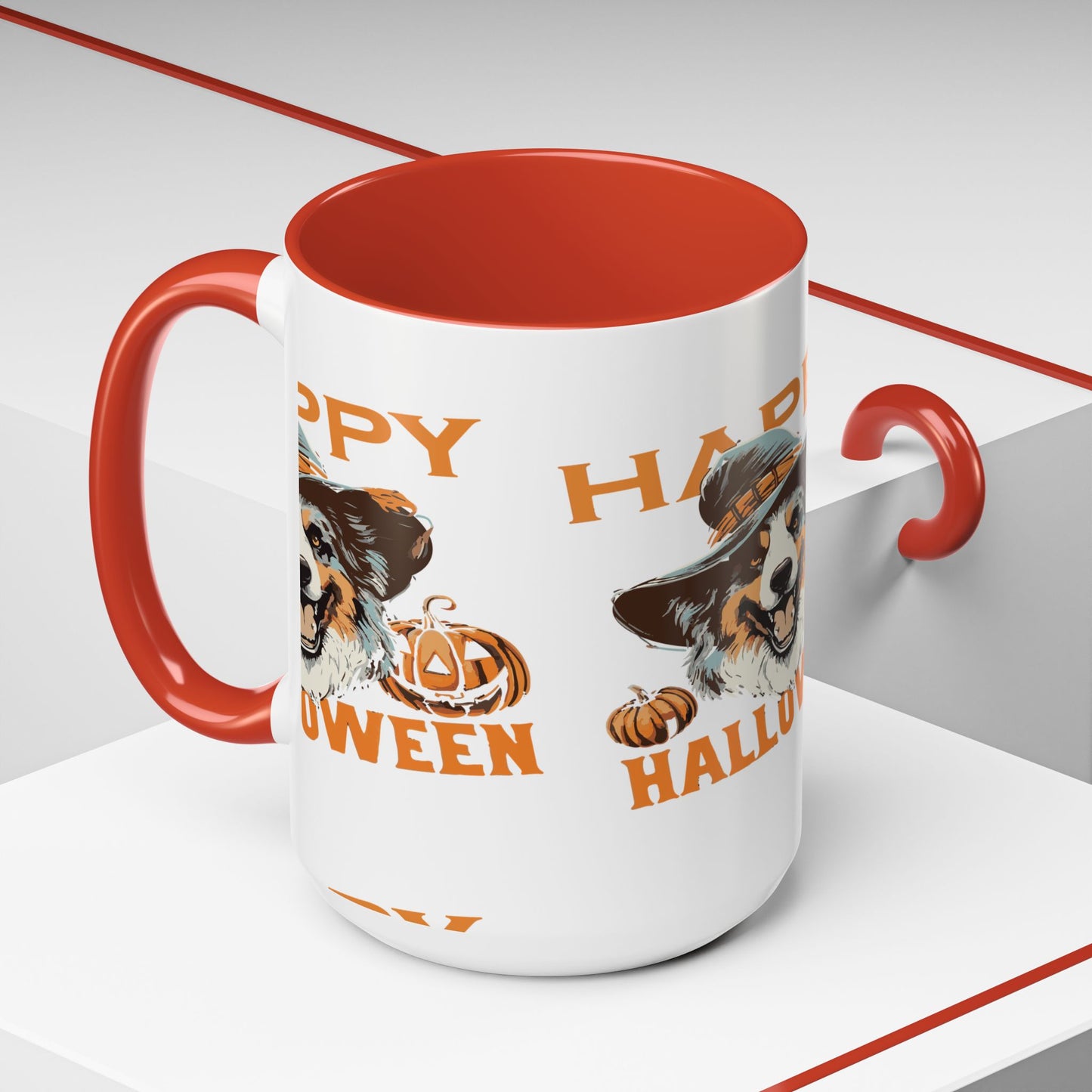Halloween Dog Mug with Pumpkin Design, Cute Pet Lover Gift, Coffee Ceramic Cup for Fall, Spooky Season Decor, Happy Halloween