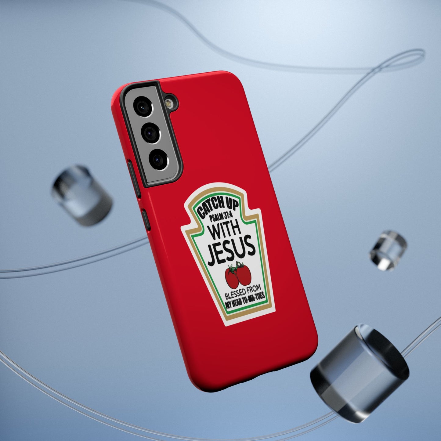 Fun Christian Phone Case, Catch Up with Jesus, Impact-Resistant, Faith-Based Gift, Religious Accessories, Bible Verses