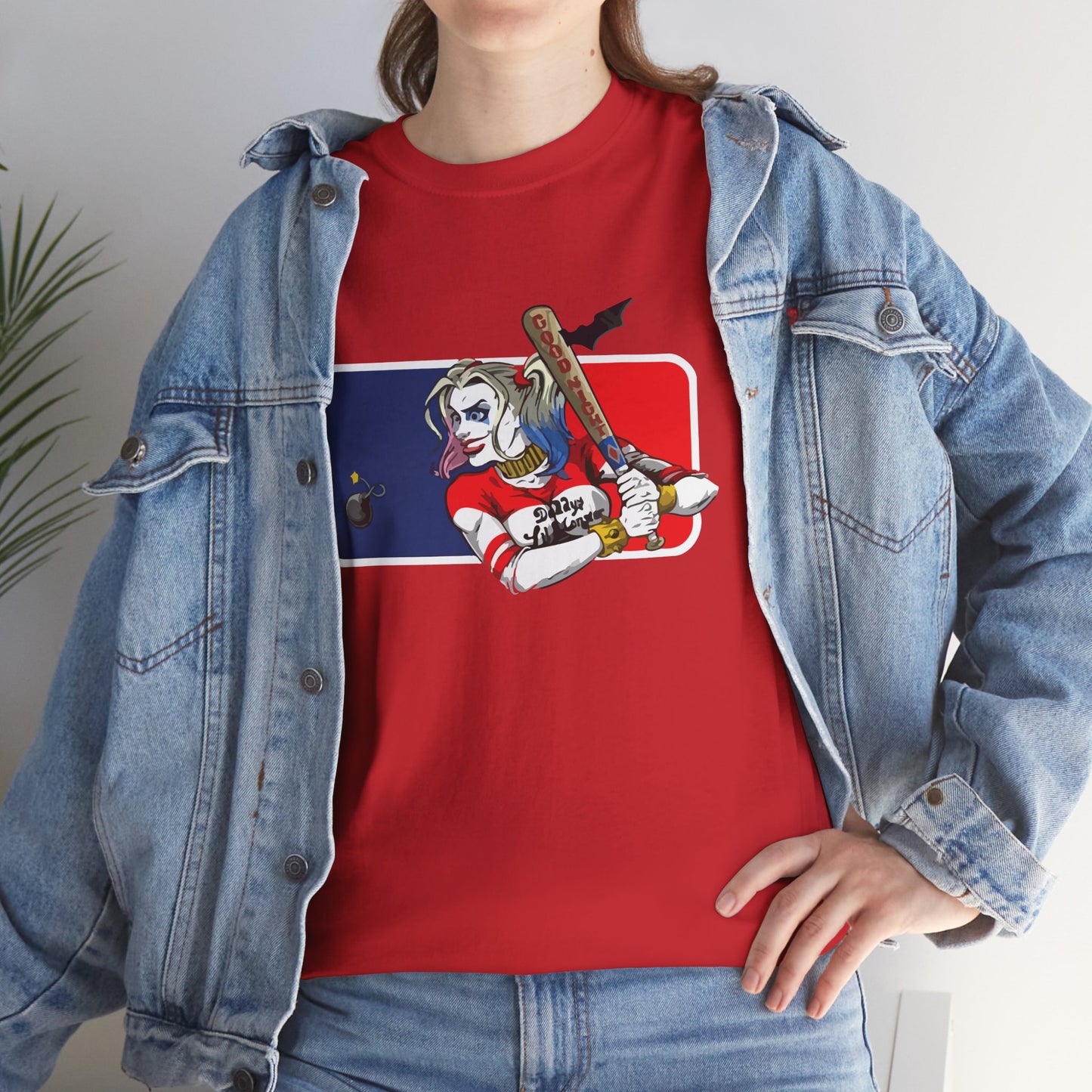 Unisex Baseball Graphic Tee - Harley Quinn DC Casual Wear for Sports Lovers