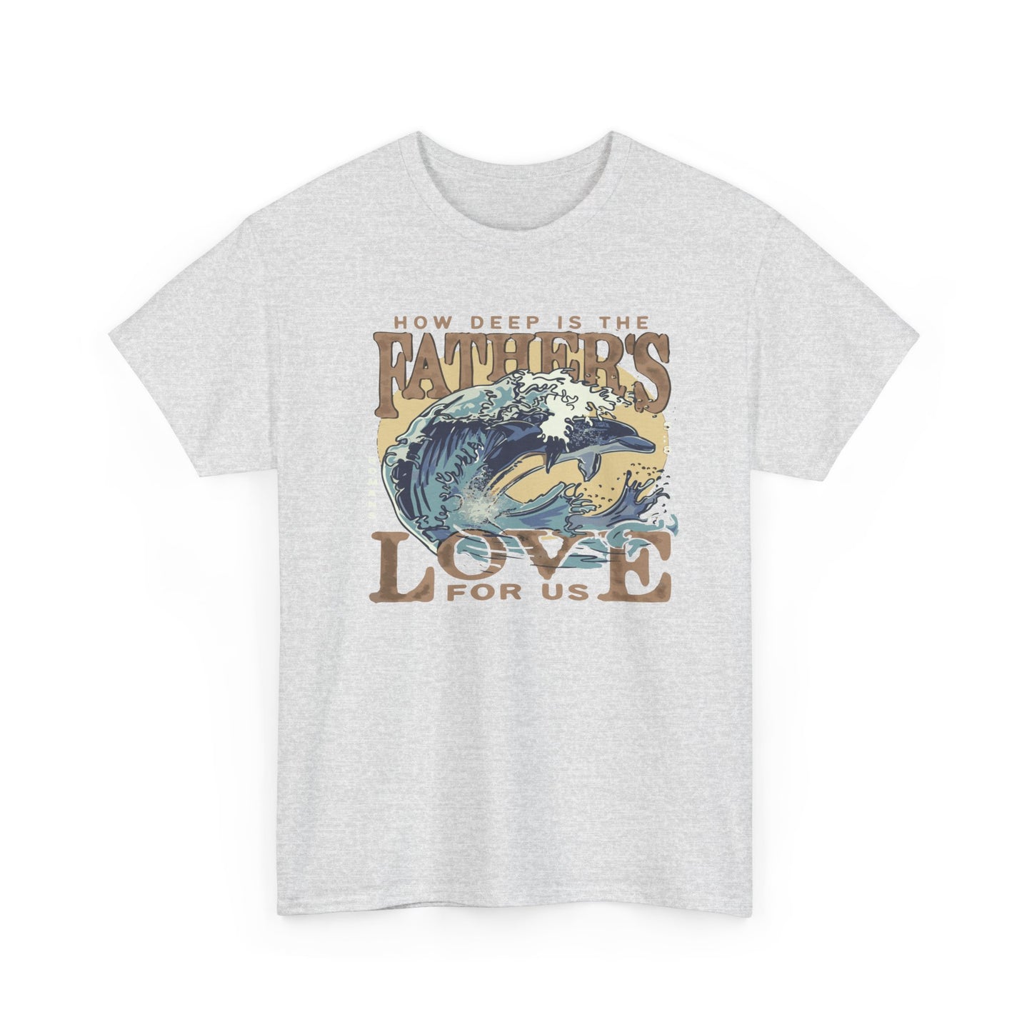 How Deep Is the Father's Love Wave Graphic Tee | Christian Faith Ocean Design
