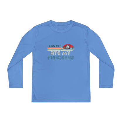 Youth Long Sleeve Funny Tee - Zombies Eat My Pancreas, Gift for Kids, Birthday Shirt, Humor Apparel, Summer Fashion