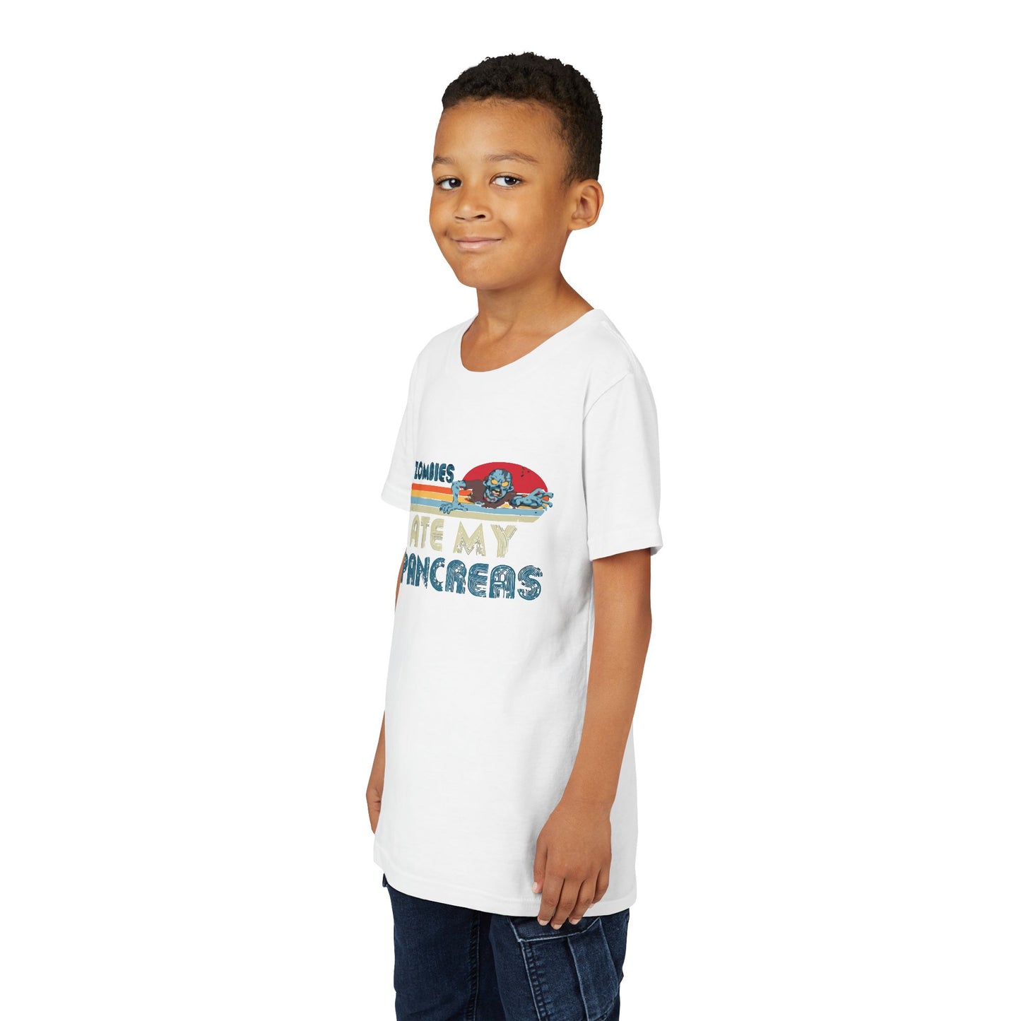 Youth Zombie Tee, Cute Graphic T-Shirt for Kids, Fun Short Sleeve Top, Halloween Costume, Gift for Little Horror Fans
