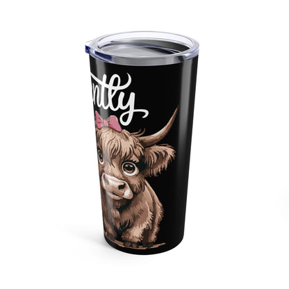 20oz Cow Tumbler - "Apparently I Have An Attitude, Who Knew" Cute Highland Cow Travel Cup