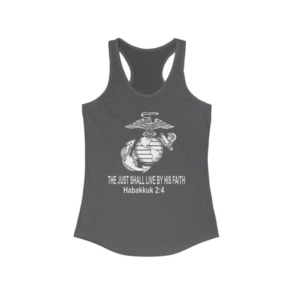 the Just shall Live by Faith Women's Ideal Racerback Tank
