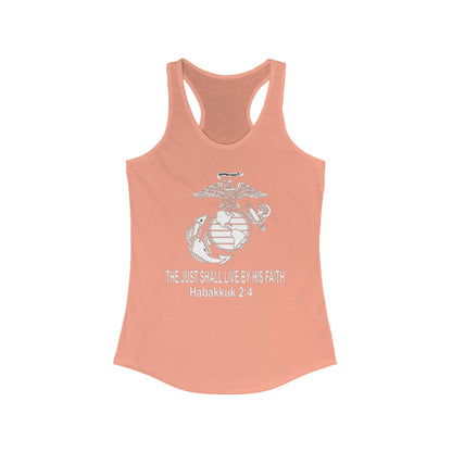 the Just shall Live by Faith Women's Ideal Racerback Tank