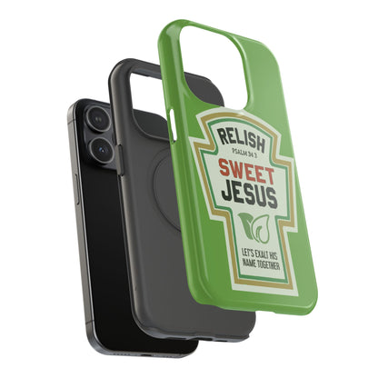 Relish Sweet Jesus Phone Case, Christian Gift, Impact-Resistant Case, Religious Phone Accessory, Faith-Based Present, Celebration Case