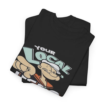 Local Hero Unisex Heavy Cotton Tee | Cool Graphic Tee for Everyday Wear, Gift for Friends, Casual Style, Birthday Gift, Gift for Heroes