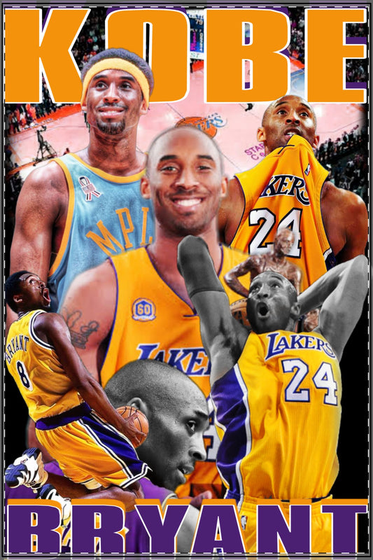 Kobe Bryant Satin Poster, Basketball Wall Art, Sports Decor, Gift for Fans, Home Office Decoration