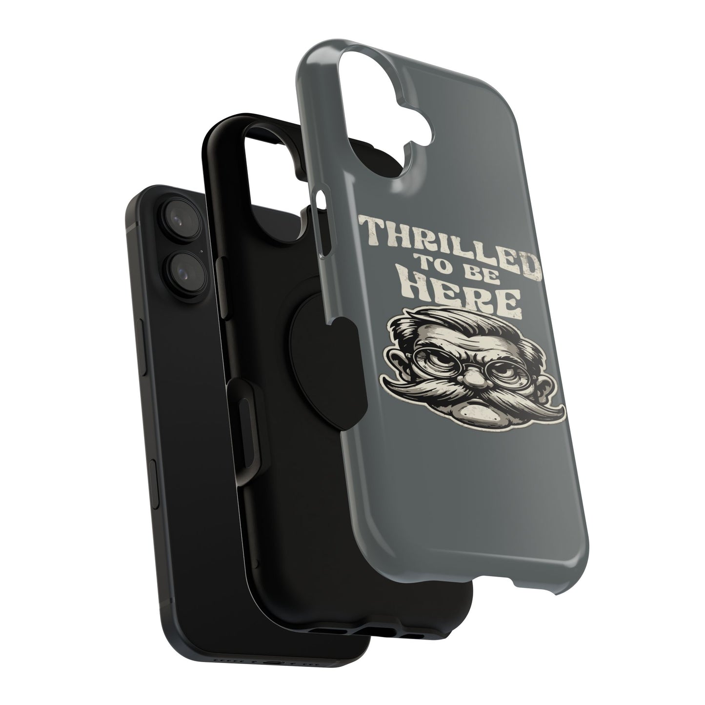Phone Case — "Thrilled to Be Here" Vintage Mustache Man Impact Case